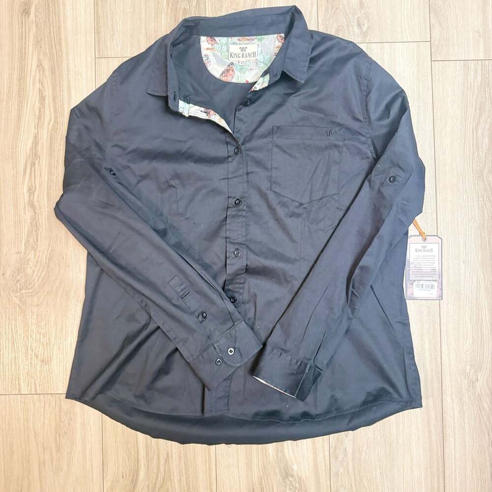 Women’s King Ranch Shirt Size 2X Black Long Sleeve